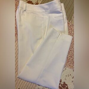 7th Avenue New York & Co Womens Crop Pants Size 14 White Stretch Straight leg